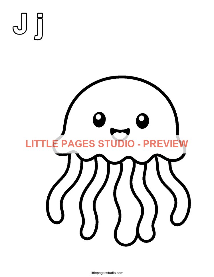 Watermarked preview of letter J for Jellyfish
