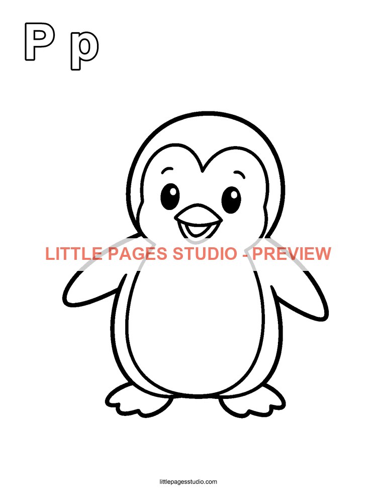 Watermarked preview of letter P for Penguin