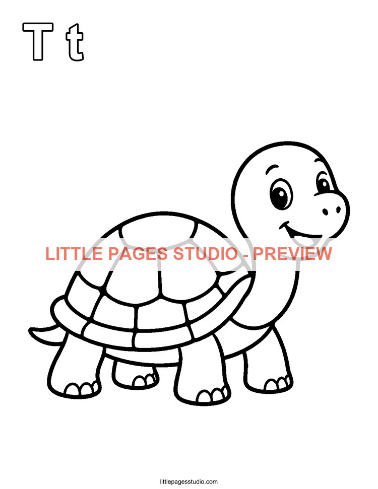 Watermarked preview of letter T for Turtle