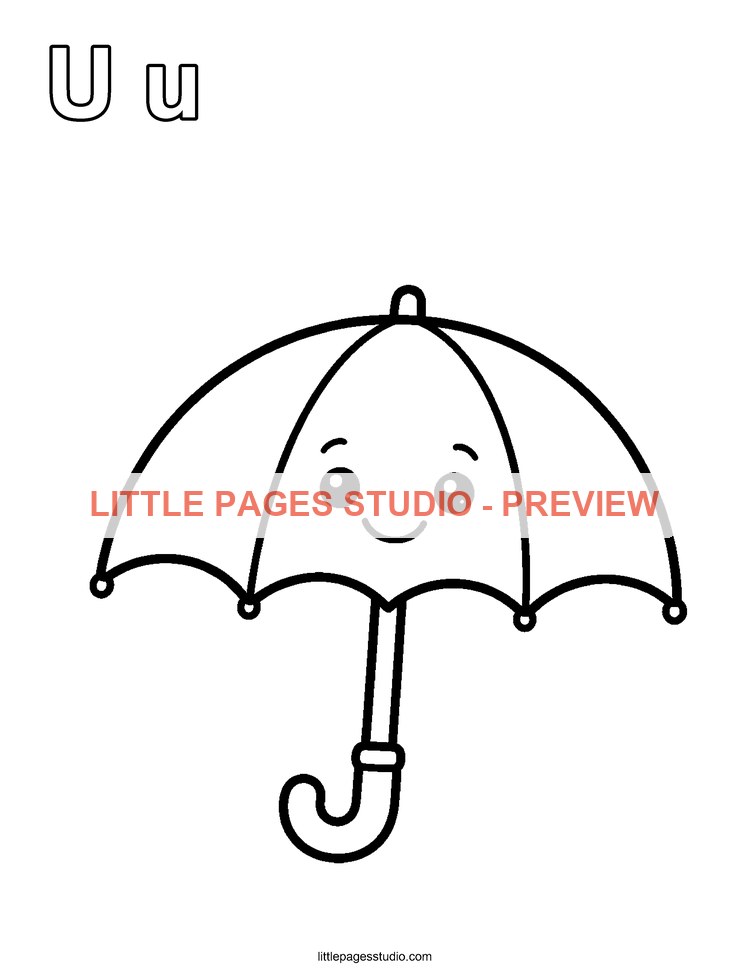 Watermarked preview of letter U for Umbrella
