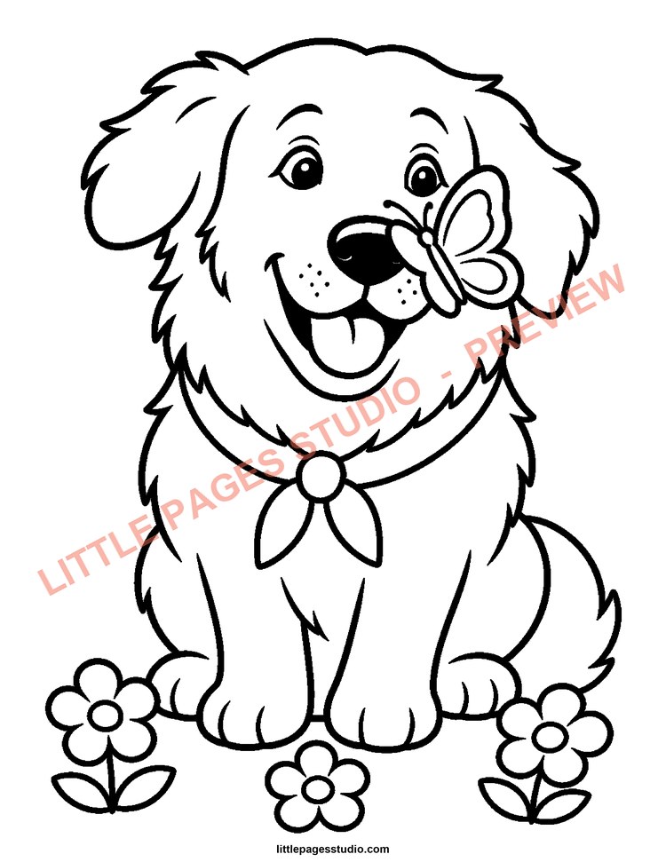Watermarked preview of Happy Golden Days coloring page 4