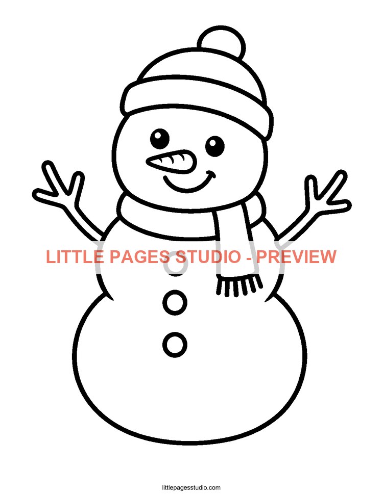 Watermarked preview of Smiling Snowman