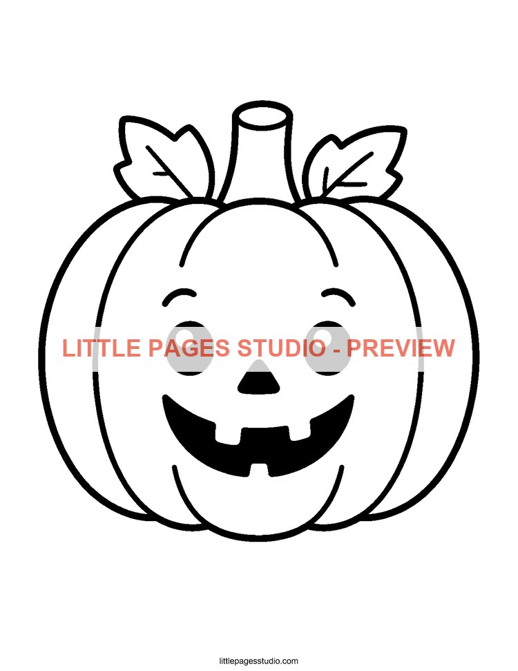 Watermarked preview of Jack-o'-Lantern coloring page