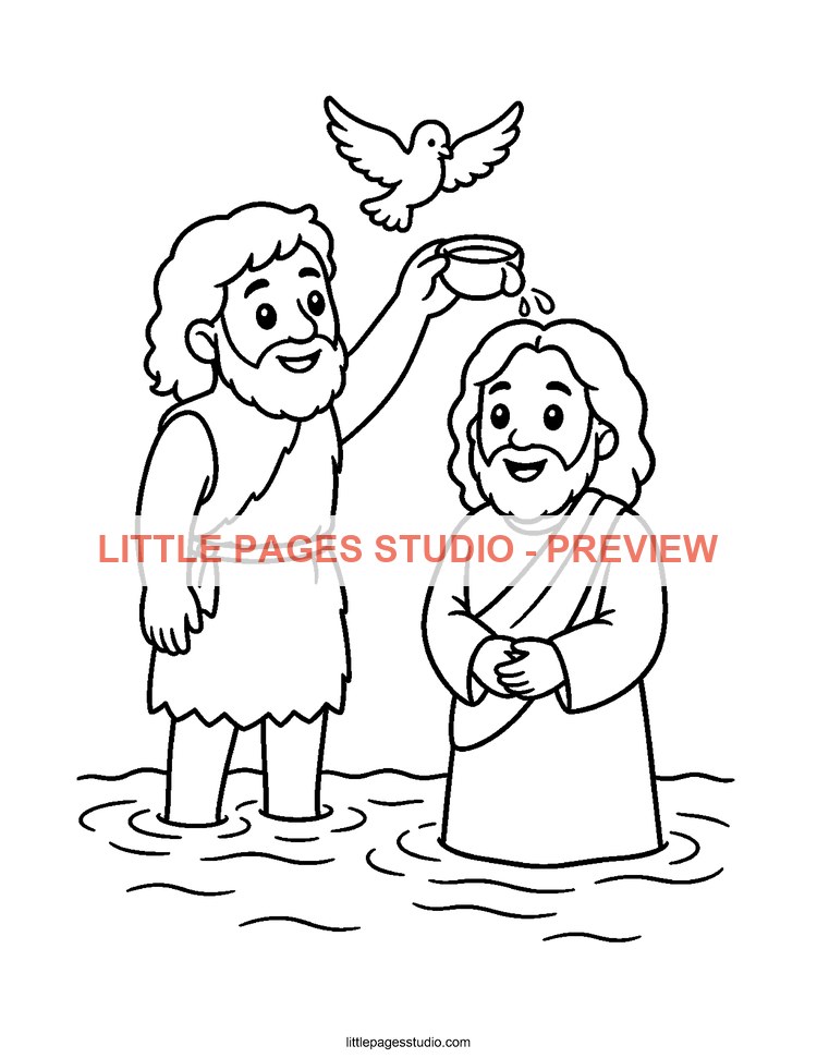Watermarked preview of Jesus Loves Me Sunday School coloring page 19